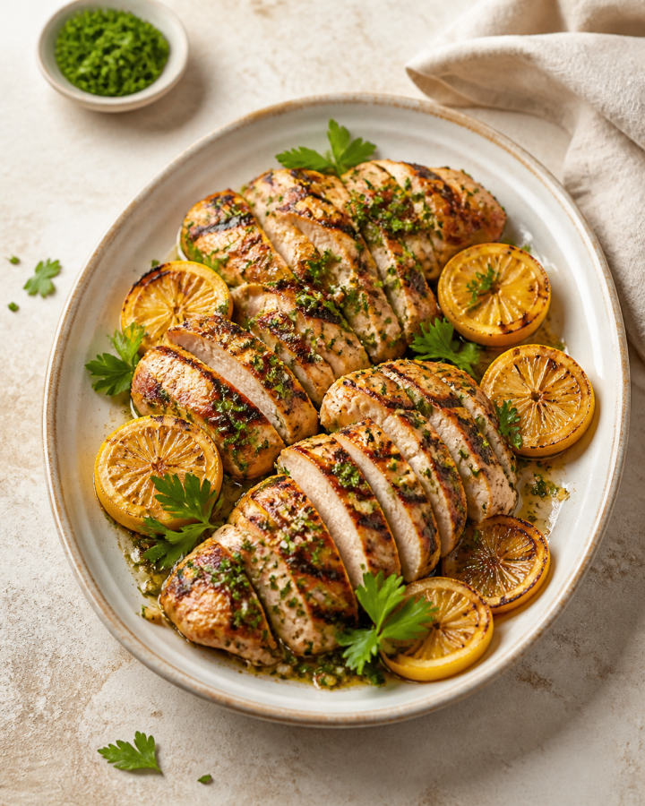 Grilled lemon garlic chicken